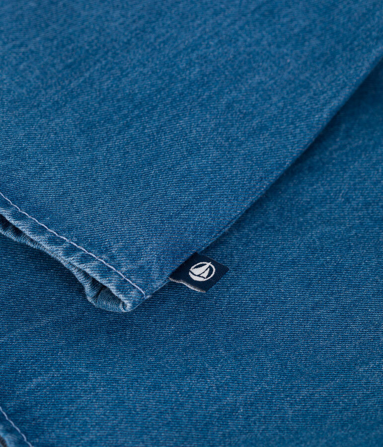 Kurz&auml;rmelige Baby-Bluse aus Jeansstoff blau