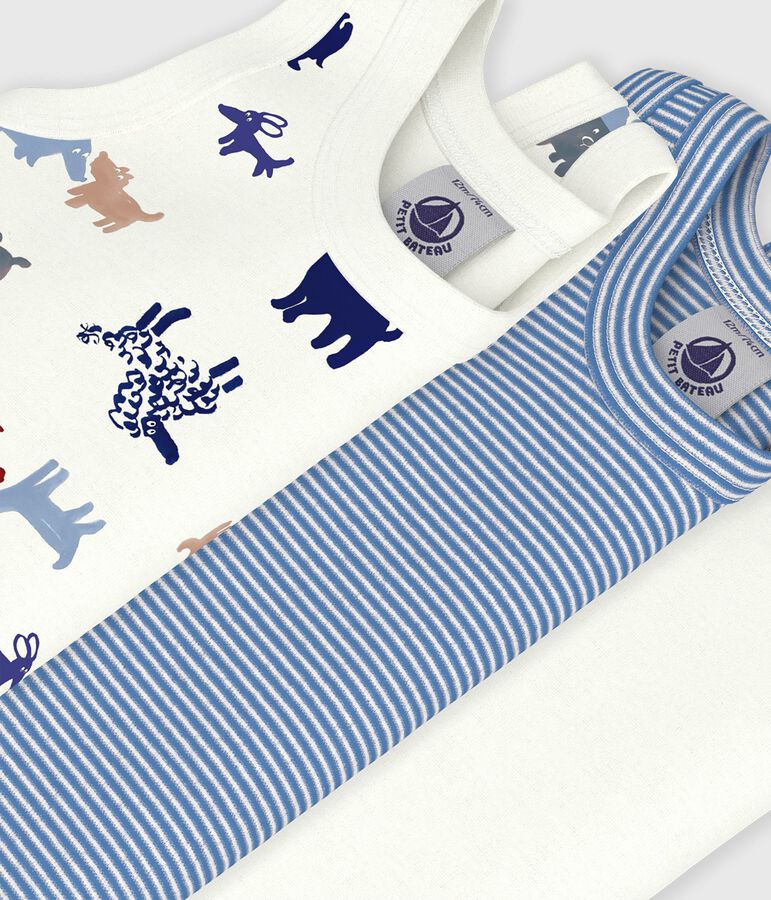 Set &auml;rmellose Baby-Bodys aus Baumwolle mit Hundemotiv vielfarbig