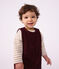 Langer Baby-Overall aus einfarbigem Nicki TRUFFE