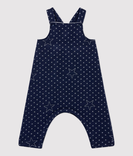 Baby-Latzhose aus gesteppter Bio-Baumwolle mit Sternenmotiven blau SMOKING