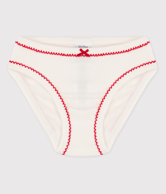 3er-Set Slips aus Bio-Baumwolle mit Blumenmuster für Mädchen weiss MARSHMALLOW