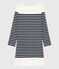 Streifenkleid für Damen blau SMOKING/weiss MARSHMALLOW
