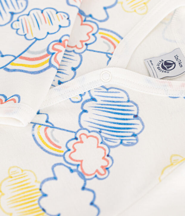 Baby-Pyjama aus Baumwolle mit Regenbogen-Printmotiv weiss/vielfarbig