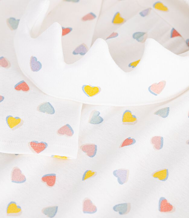 Kinder-Nachthemd zum Verkleiden Prinzessin mit Diadem aus Baumwolle weiss/vielfarbig
