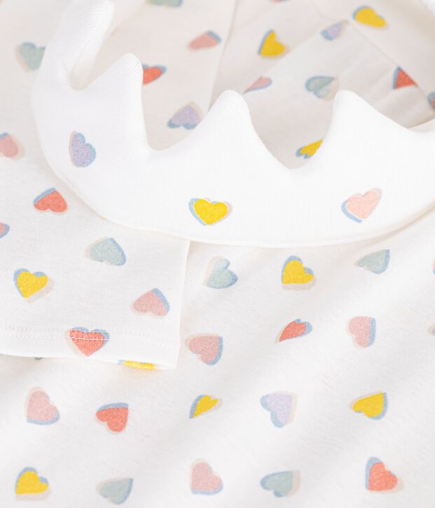 Kinder-Nachthemd zum Verkleiden Prinzessin mit Diadem aus Baumwolle weiss/vielfarbig