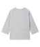 Langärmeliges Baby-T-Shirt für Jungen mit Milleraies-Ringelmuster grau SUBWAY/weiss MARSHMALLOW