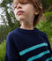 Gestreifter Kinderpullover aus Wolle und Baumwolle für Mädchen/Jungen SMOKING/ AZUL