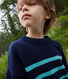 Gestreifter Kinderpullover aus Wolle und Baumwolle für Mädchen/Jungen