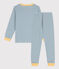 Kinderpyjama aus Baumwolle mit Ringelstreifen blau ROVER/weiss MARSHMALLOW