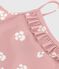 Einteiliger Baby-Badeanzug mit Rüschen und Blumenmuster rosa CHARME/weiss MARSHMALLOW