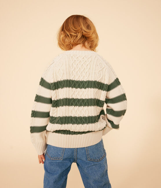 Irischer Kinderpullover mit Streifen aus Baumwolle AVALANCHE/ CROCO