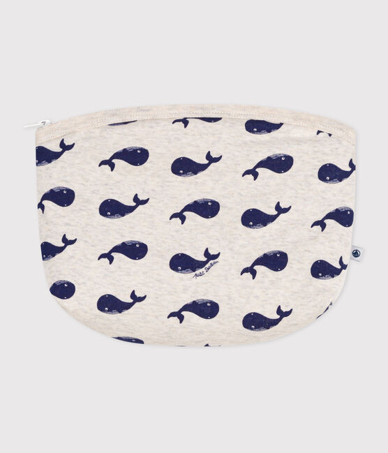 Baby-Täschchen aus Baumwolle mit Wal-Motiv beige MONTELIMAR/blau MEDIEVAL