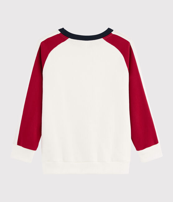 Kinder-Sweatshirt für Jungen weiss MARSHMALLOW/rot TERKUIT/ SMOKING