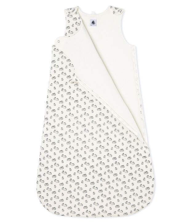 Babyschlafsack aus Velours weiss/grau/vielfarbig