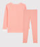 Snugfit-Kinderpyjama aus Baumwolle mit Ringelstreifen für Mädchen rosa PEACHY/weiss MARSHMALLOW
