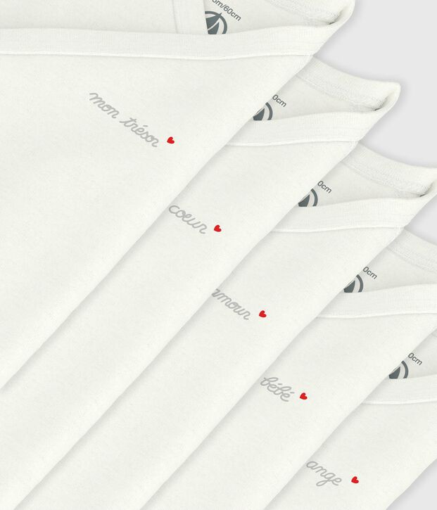 Set kurz&auml;rmelige Baby-Wickelbodys aus einfarbiger Baumwolle vielfarbig