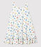 Ärmelloses Kinderkleid aus Baumwolle für Mädchen weiss MARSHMALLOW/weiss MULTICO