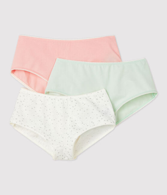 3er-Set Shortys aus Bio-Baumwolle und Elastan mit Pailletten-Print für Mädchen variante 1