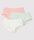 3er-Set Shortys aus Bio-Baumwolle und Elastan mit Pailletten-Print für Mädchen
