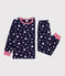 Kinder-Pyjama aus Molton mit Stern-Motiv blau SOIR/ MARSHMALLOW