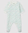 Baby-Strampler aus Molton mit Blumen-Motiv weiss MARSHMALLOW/weiss MULTICO