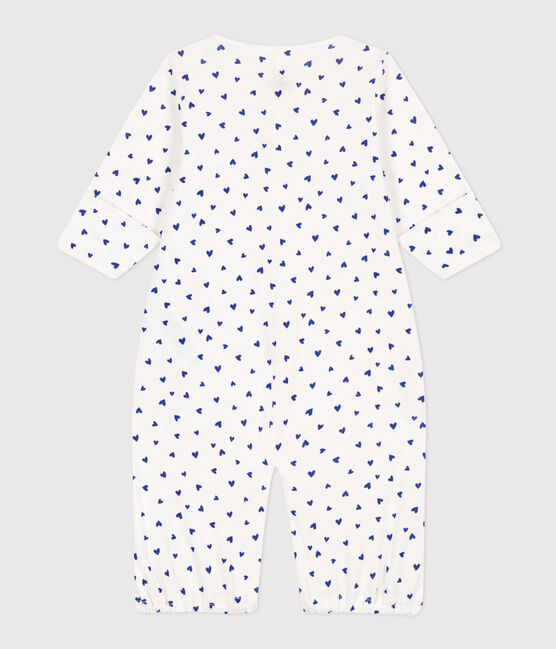 Kombi-Overall aus Baumwolle mit Herzmotiv weiss MARSHMALLOW/ NEWBLEU