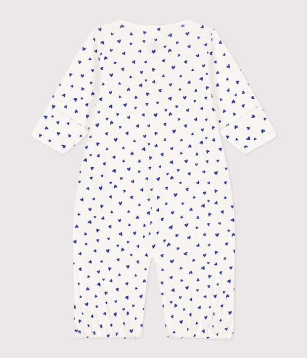 Kombi-Overall aus Baumwolle mit Herzmotiv weiss/blau