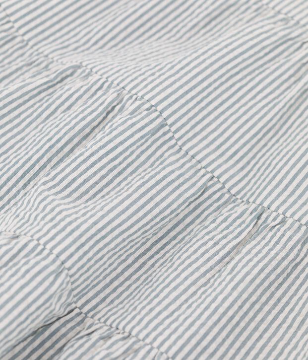 Gestreiftes Babykleid in Bio-Seersucker gr&uuml;n/weiss