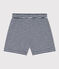 Gestreifte Kindershorts aus geflammtem Jersey für Mädchen blau MEDIEVAL/weiss MARSHMALLOW