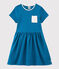 Kurzärmeliges Kinderkleid aus Baumwolle für Mädchen blau MYKONOS