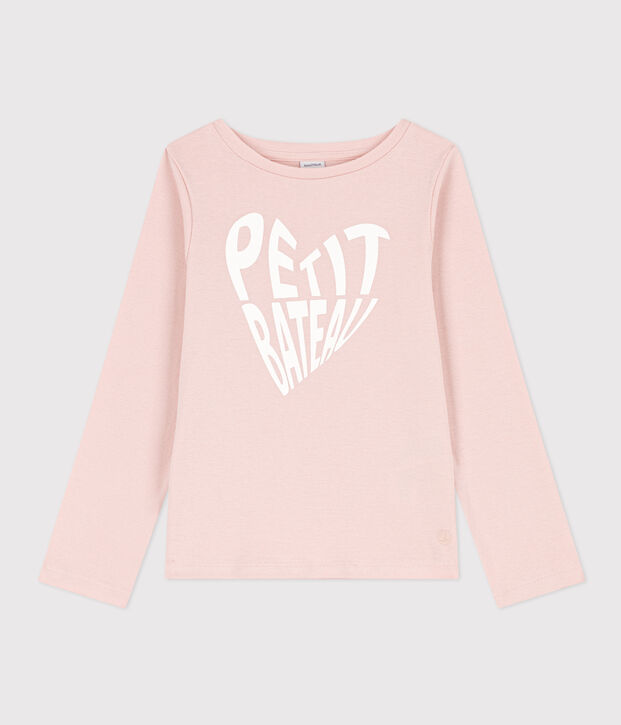 Lang&auml;rmeliges T-Shirt aus Baumwolle f&uuml;r Kinder/M&auml;dchen rosa