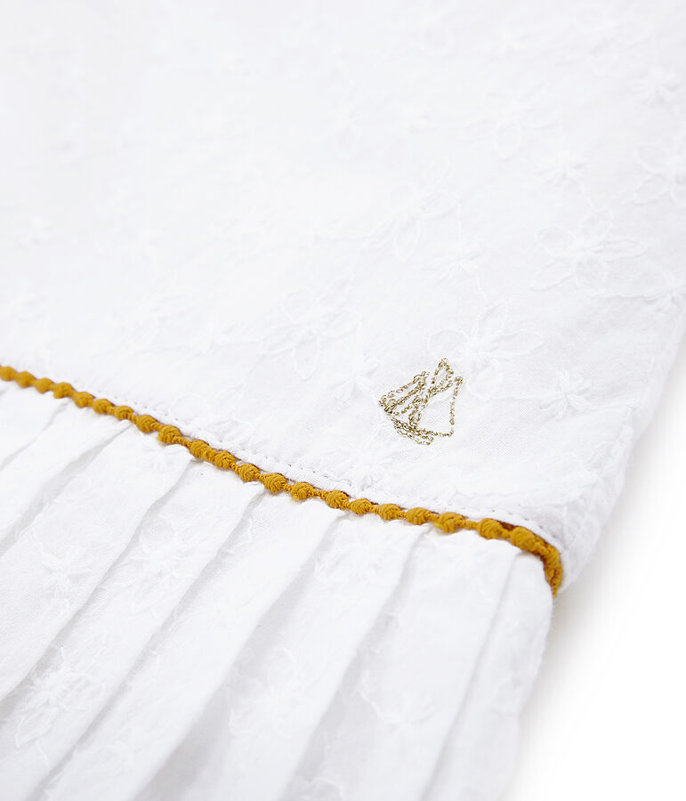 Kurz&auml;rmeliges M&auml;dchen-Festtagskleid und Tasche weiss