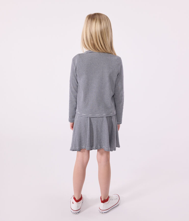 Kinder-Cardigan aus Baumwolle mit Streifen blau/weiss