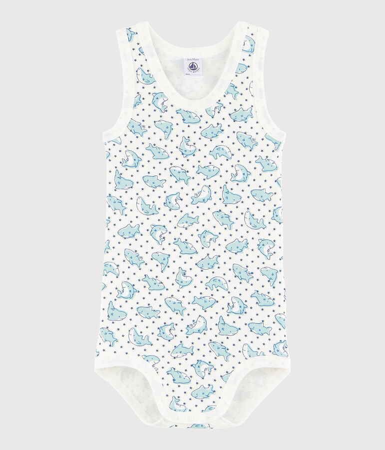 &Auml;rmelloser Baby-Body Jungen weiss/vielfarbig