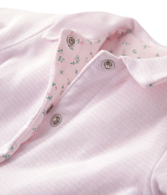 Baby-Jacke, Unisex, wattiert, 2-seitig, Ringelmuster rosa VIENNE/weiss ECUME