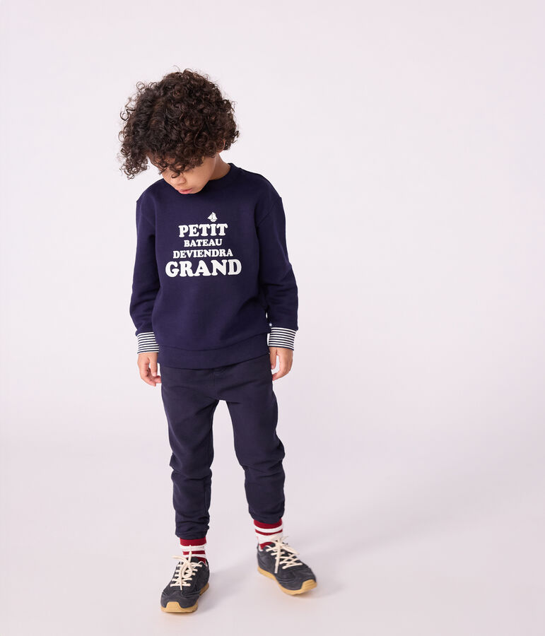 Kinder-Sweatshirt aus gemusterter Baumwolle blau