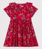 Kurzärmeliges Kinderkleid aus Popeline für Mädchen rot TERKUIT/weiss MULTICO