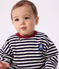 Langärmeliges Baby-T-Shirt aus Baumwolle mit Streifen blau SOIR/ MILK
