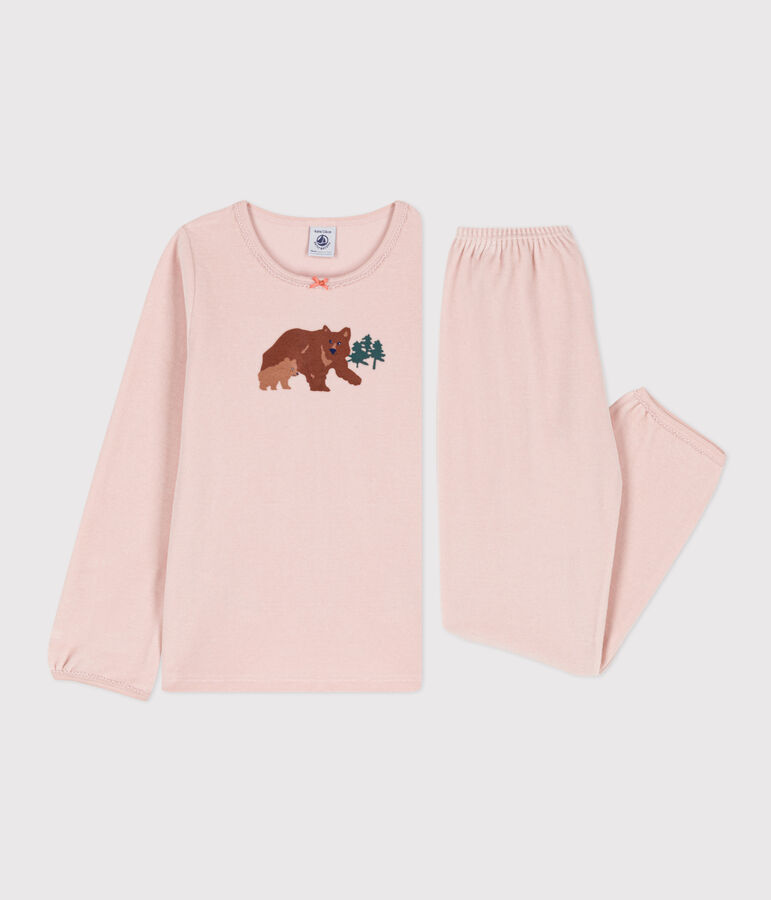 Kinderpyjama aus Nicki f&uuml;r M&auml;dchen rosa
