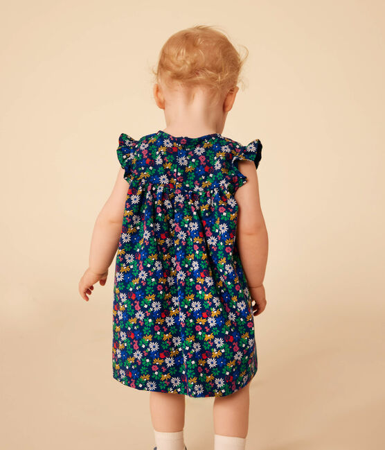 Ärmelloses Babykleid aus leichtem Jersey blau MEDIEVAL/weiss MULTICO