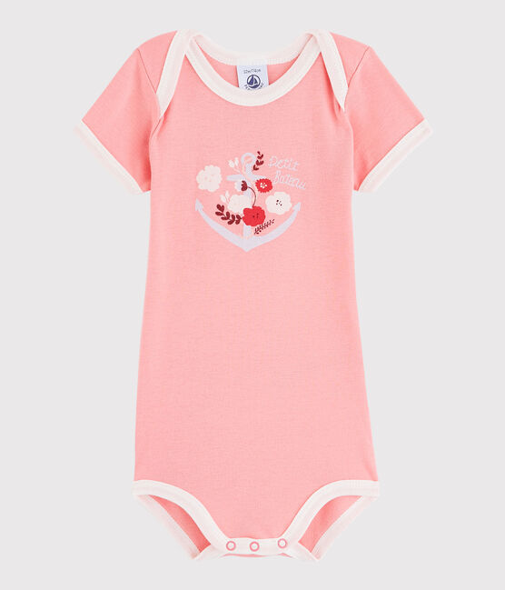 Kurzärmeliger Baby-Body Jungen rosa GRETEL