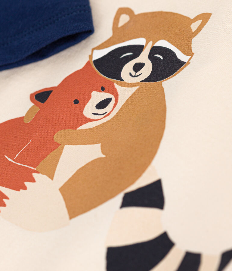 Lang&auml;rmeliges Baby T-Shirt aus feinem Jersey naturfarben/blau