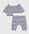 Baby-Set aus Strick mit Streifen blau/blau