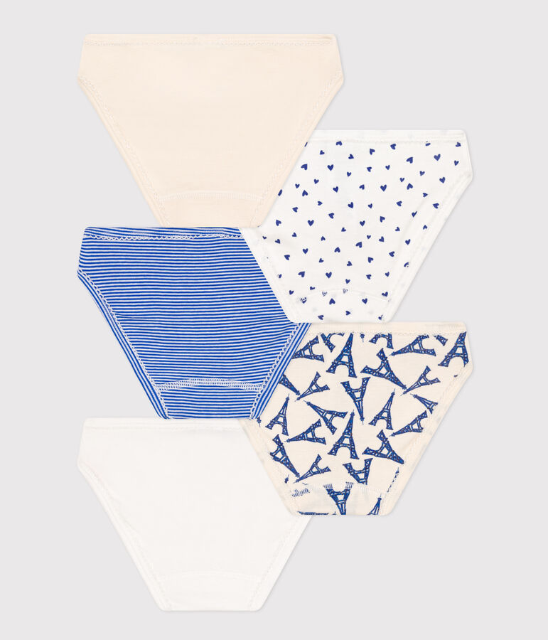 5er-Set Slips aus Baumwolle und Elastan mit Parismotiv f&uuml;r M&auml;dchen vielfarbig
