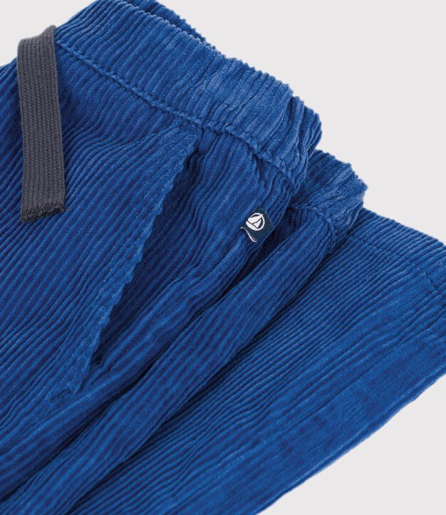 Gerade geschnittene Hose aus Feincord blau