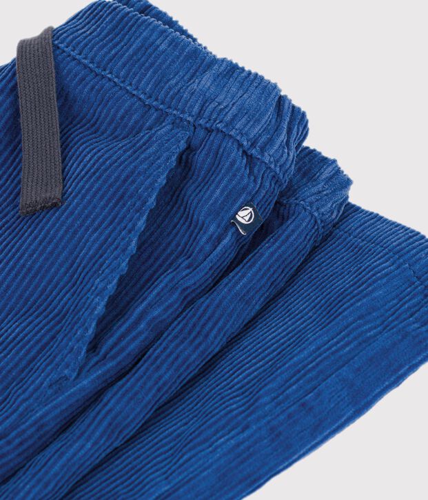 Gerade geschnittene Hose aus Feincord blau