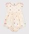Kurz&auml;rmeliges Babykleid aus Baumwolle mit Herzmotiv naturfarben/vielfarbig