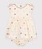 Kurz&auml;rmeliges Babykleid aus Baumwolle mit Herzmotiv naturfarben/vielfarbig