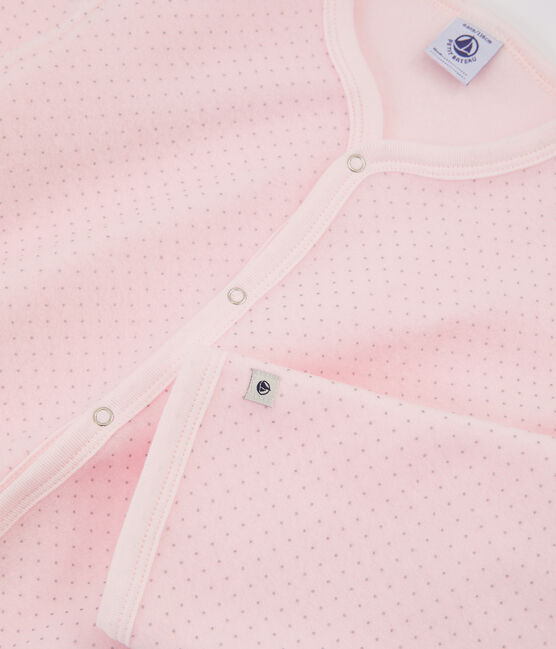 Fleece-Overall für Mädchen rosa VIENNE/grau MISTIGRI