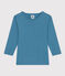 Langärmeliges T-Shirt aus Baumwolle. blau POLOCHON